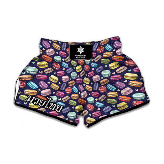 Cute Macarons Pattern Print Muay Thai Boxing Shorts