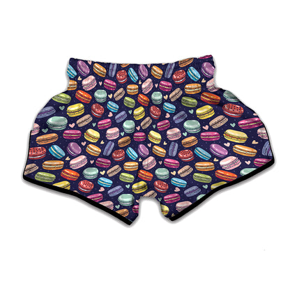 Cute Macarons Pattern Print Muay Thai Boxing Shorts