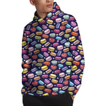 Cute Macarons Pattern Print Pullover Hoodie