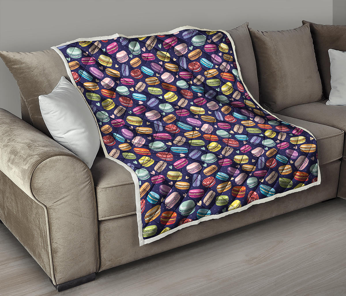 Cute Macarons Pattern Print Quilt