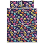 Cute Macarons Pattern Print Quilt Bed Set