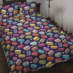 Cute Macarons Pattern Print Quilt Bed Set