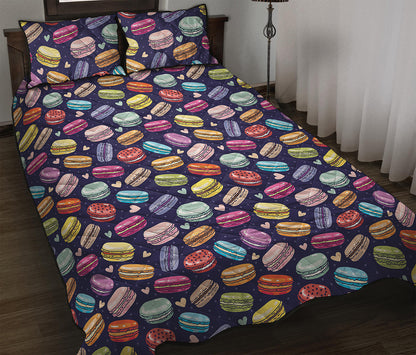 Cute Macarons Pattern Print Quilt Bed Set