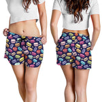 Cute Macarons Pattern Print Women's Shorts
