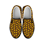 Cute Mango Pattern Print Black Slip On Shoes