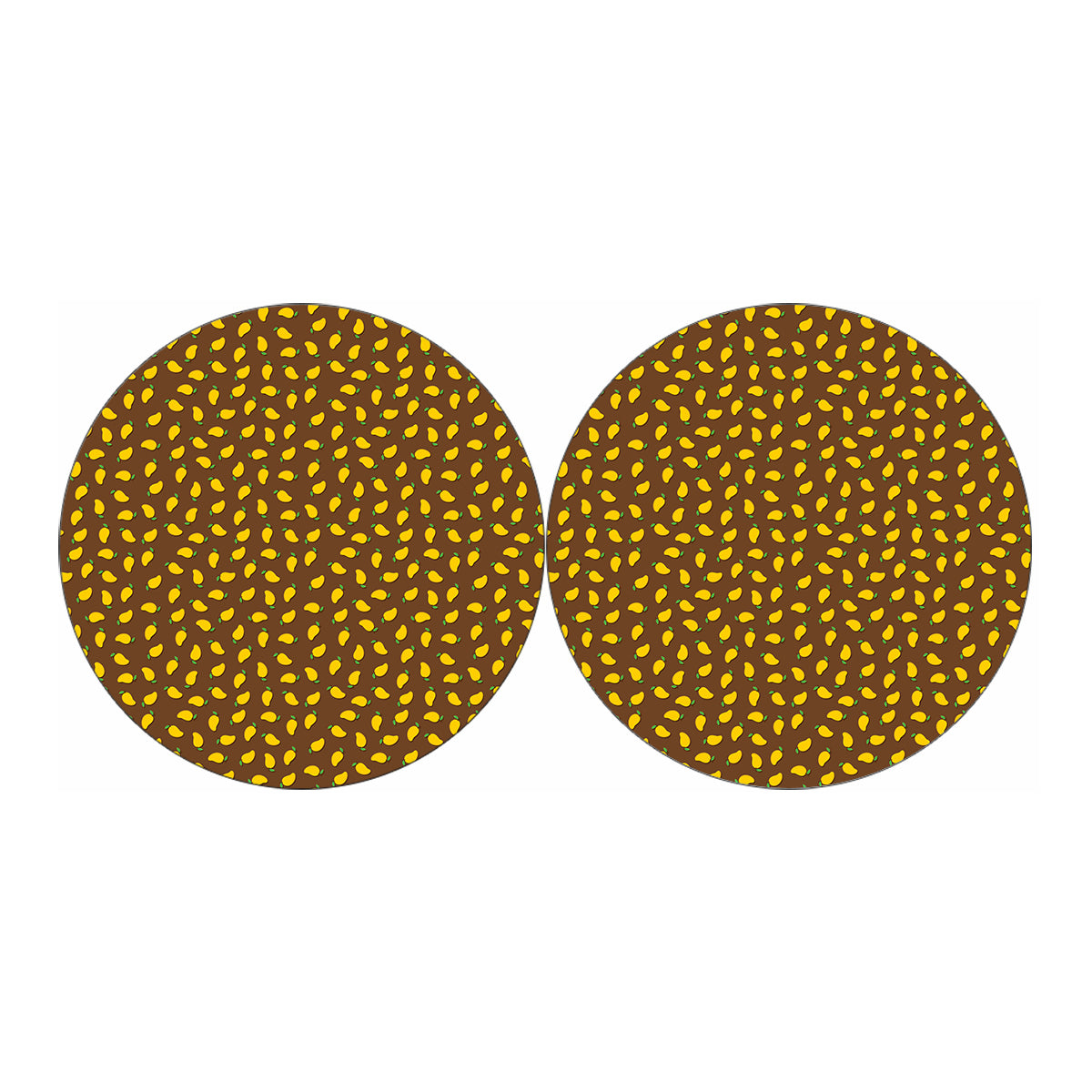Cute Mango Pattern Print Car Coasters