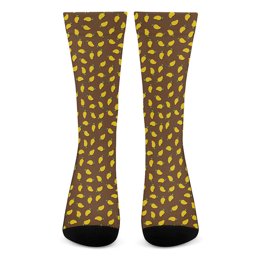 Cute Mango Pattern Print Crew Socks