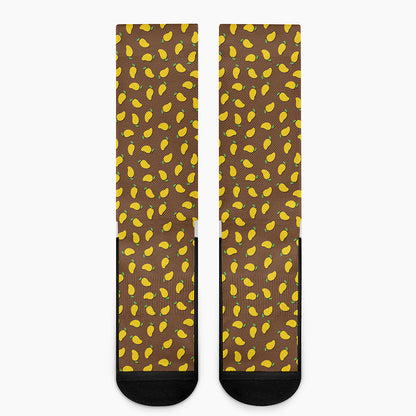 Cute Mango Pattern Print Crew Socks