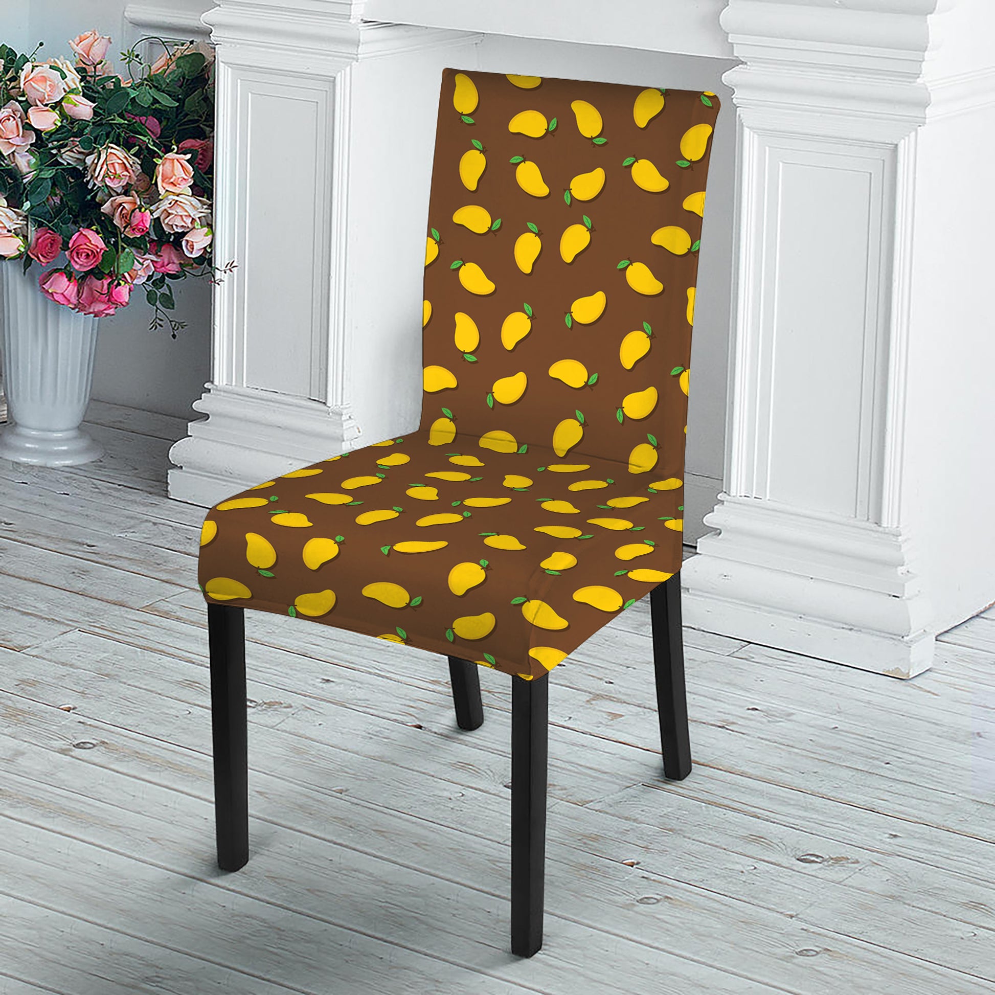 Cute Mango Pattern Print Dining Chair Slipcover