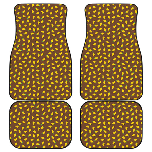 Cute Mango Pattern Print Front and Back Car Floor Mats