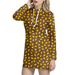 Cute Mango Pattern Print Hoodie Dress