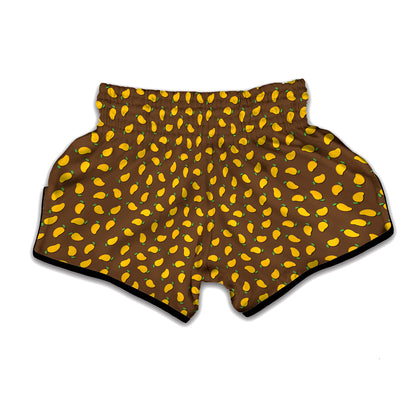 Cute Mango Pattern Print Muay Thai Boxing Shorts