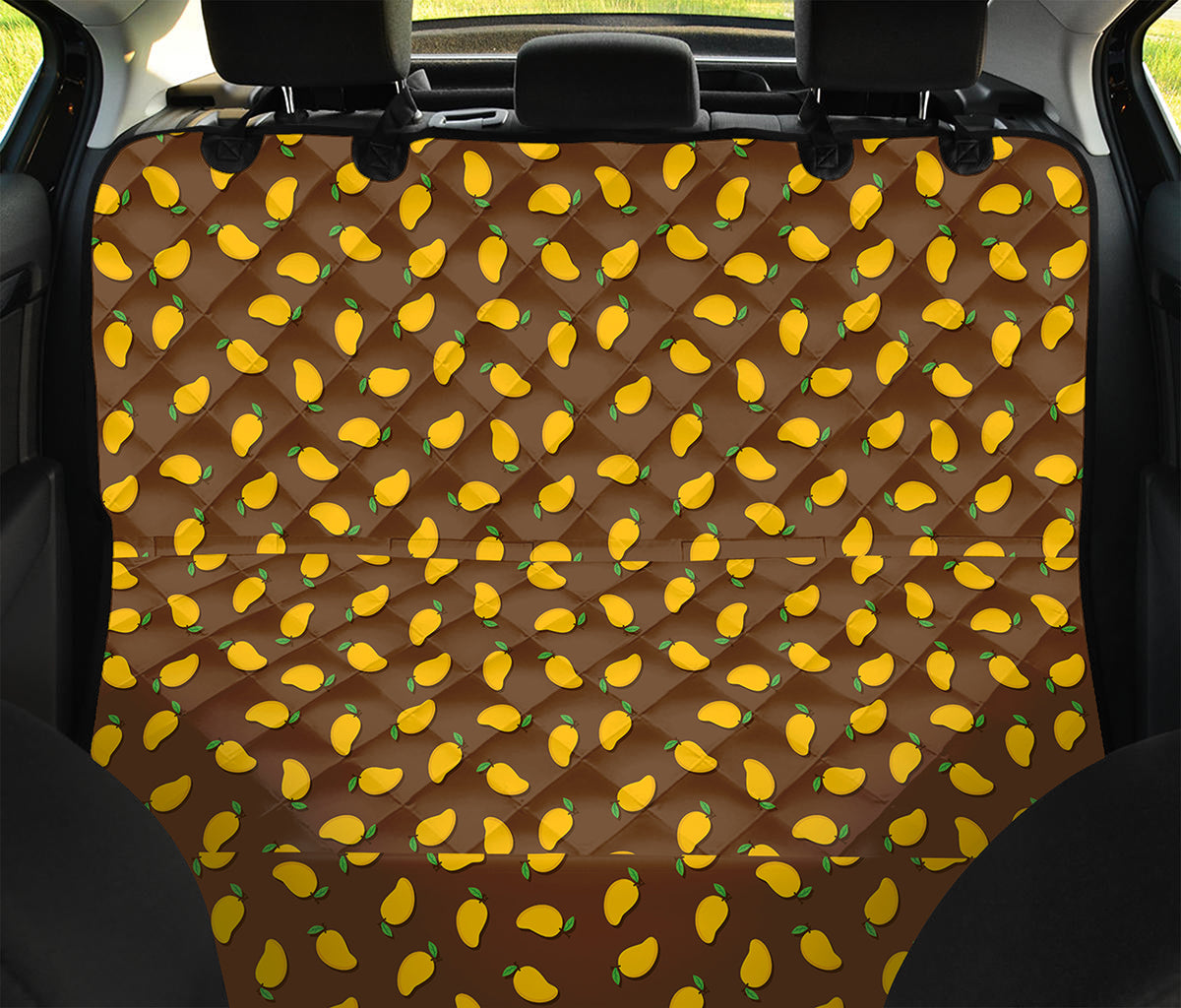 Cute Mango Pattern Print Pet Car Back Seat Cover