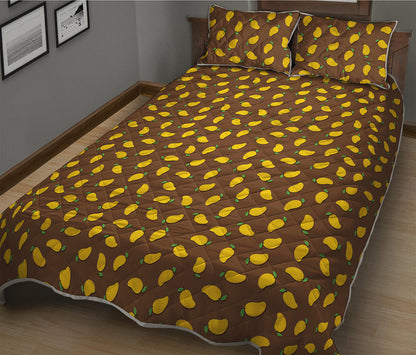 Cute Mango Pattern Print Quilt Bed Set