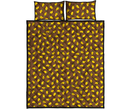 Cute Mango Pattern Print Quilt Bed Set