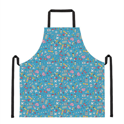 Cute Medical Pattern Print Apron