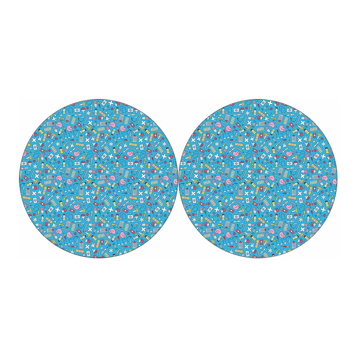 Cute Medical Pattern Print Car Coasters