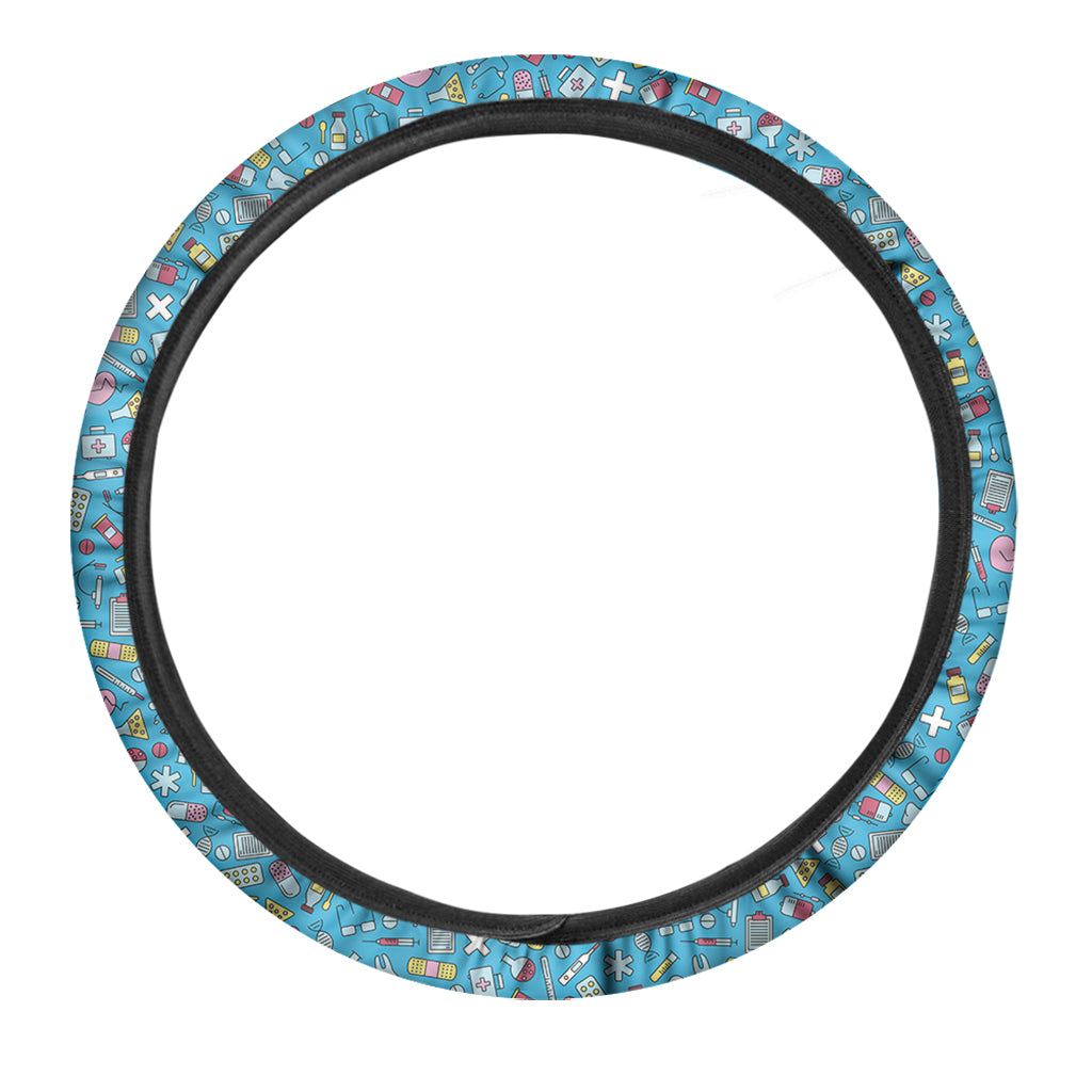 Cute Medical Pattern Print Car Steering Wheel Cover
