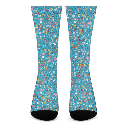 Cute Medical Pattern Print Crew Socks