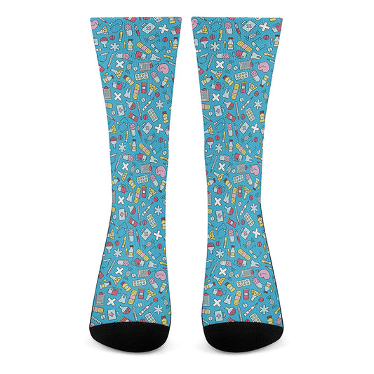 Cute Medical Pattern Print Crew Socks
