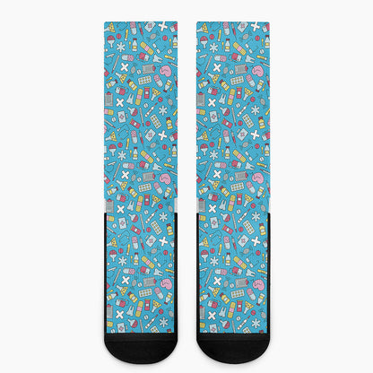 Cute Medical Pattern Print Crew Socks