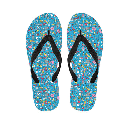 Cute Medical Pattern Print Flip Flops