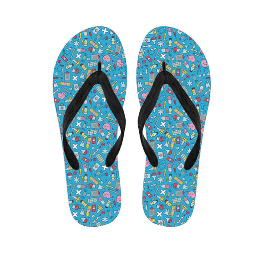 Cute Medical Pattern Print Flip Flops