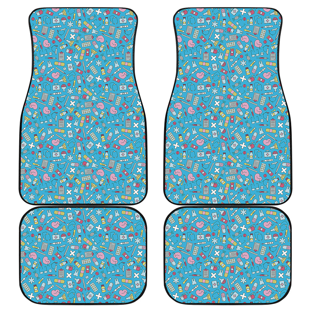 Cute Medical Pattern Print Front and Back Car Floor Mats