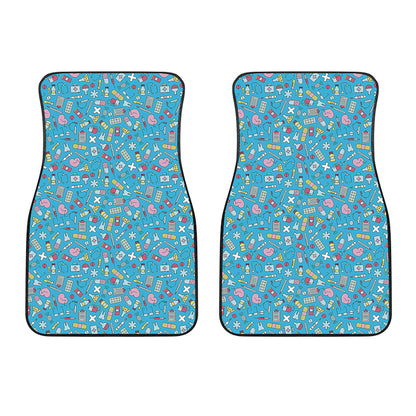 Cute Medical Pattern Print Front Car Floor Mats