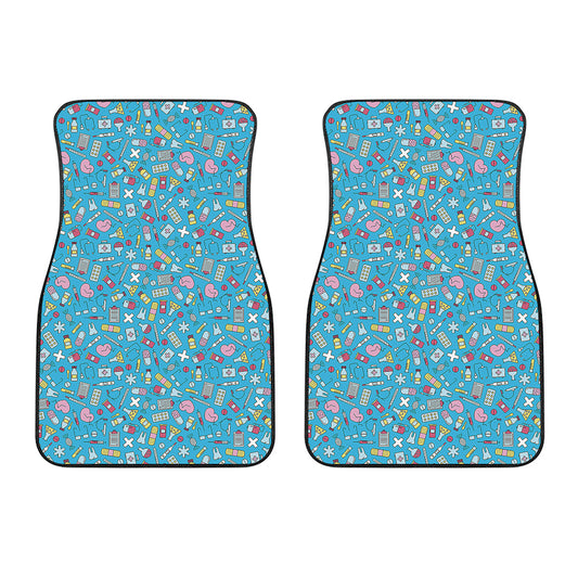 Cute Medical Pattern Print Front Car Floor Mats