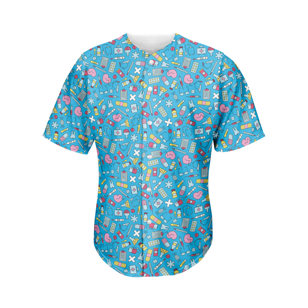 Cute Medical Pattern Print Men's Baseball Jersey