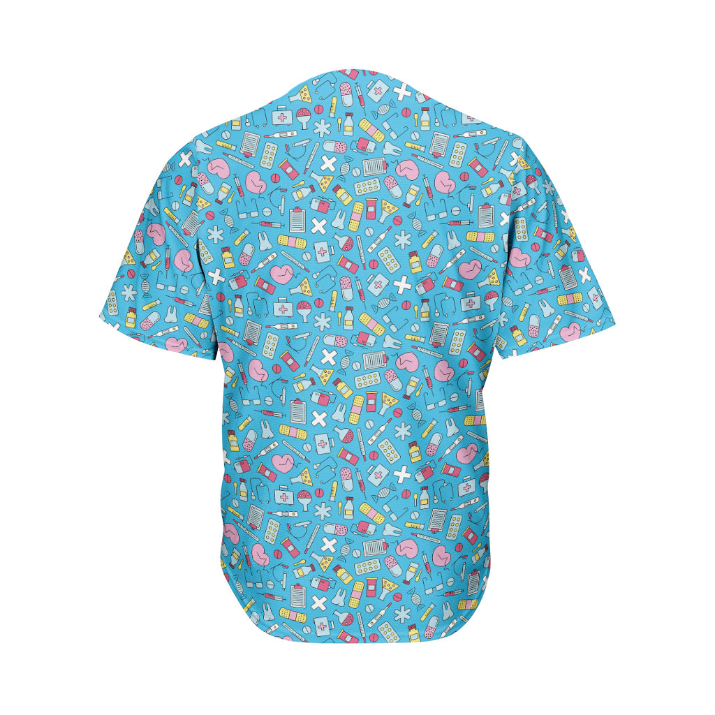 Cute Medical Pattern Print Men's Baseball Jersey