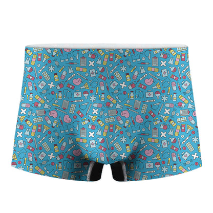 Cute Medical Pattern Print Men's Boxer Briefs
