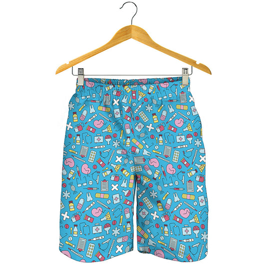 Cute Medical Pattern Print Men's Shorts