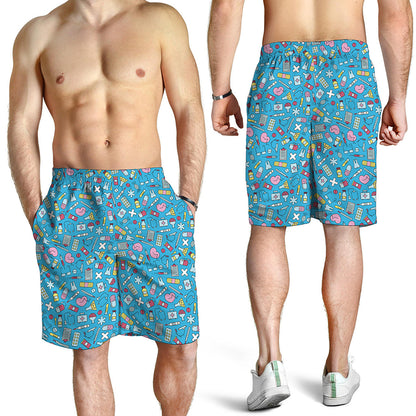 Cute Medical Pattern Print Men's Shorts