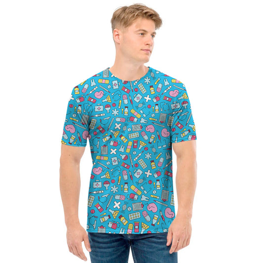 Cute Medical Pattern Print Men's T-Shirt