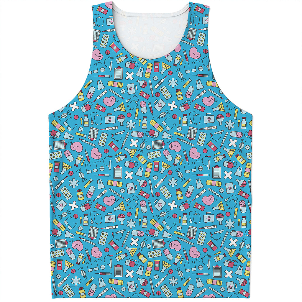 Cute Medical Pattern Print Men's Tank Top