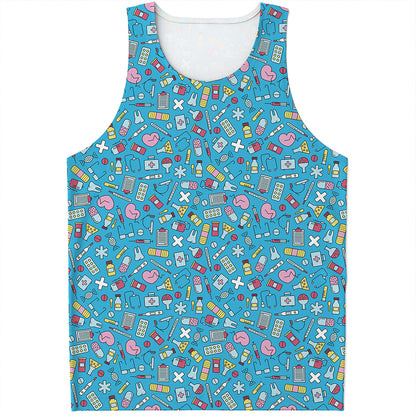Cute Medical Pattern Print Men's Tank Top