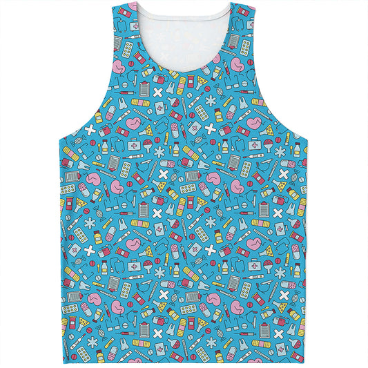 Cute Medical Pattern Print Men's Tank Top