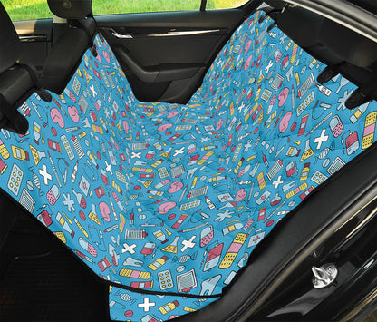 Cute Medical Pattern Print Pet Car Back Seat Cover