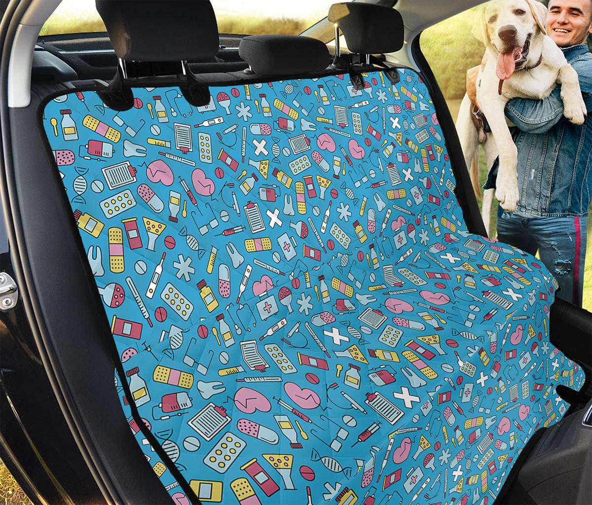 Cute Medical Pattern Print Pet Car Back Seat Cover
