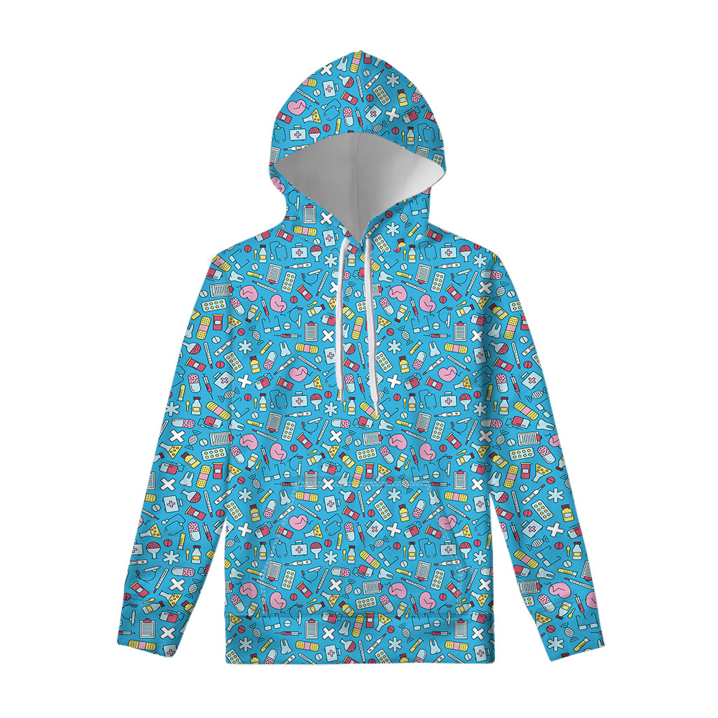 Cute Medical Pattern Print Pullover Hoodie