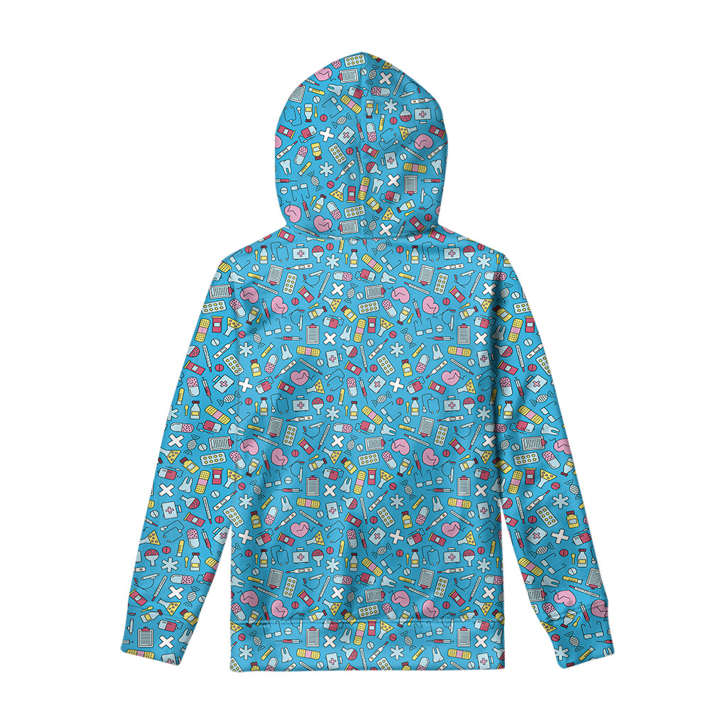 Cute Medical Pattern Print Pullover Hoodie