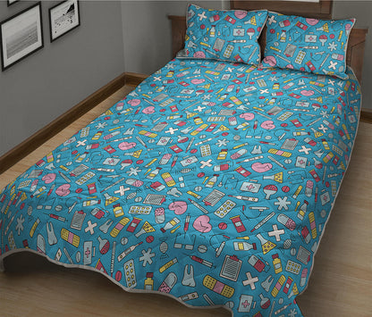 Cute Medical Pattern Print Quilt Bed Set