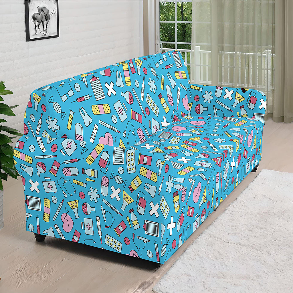 Cute Medical Pattern Print Sofa Cover