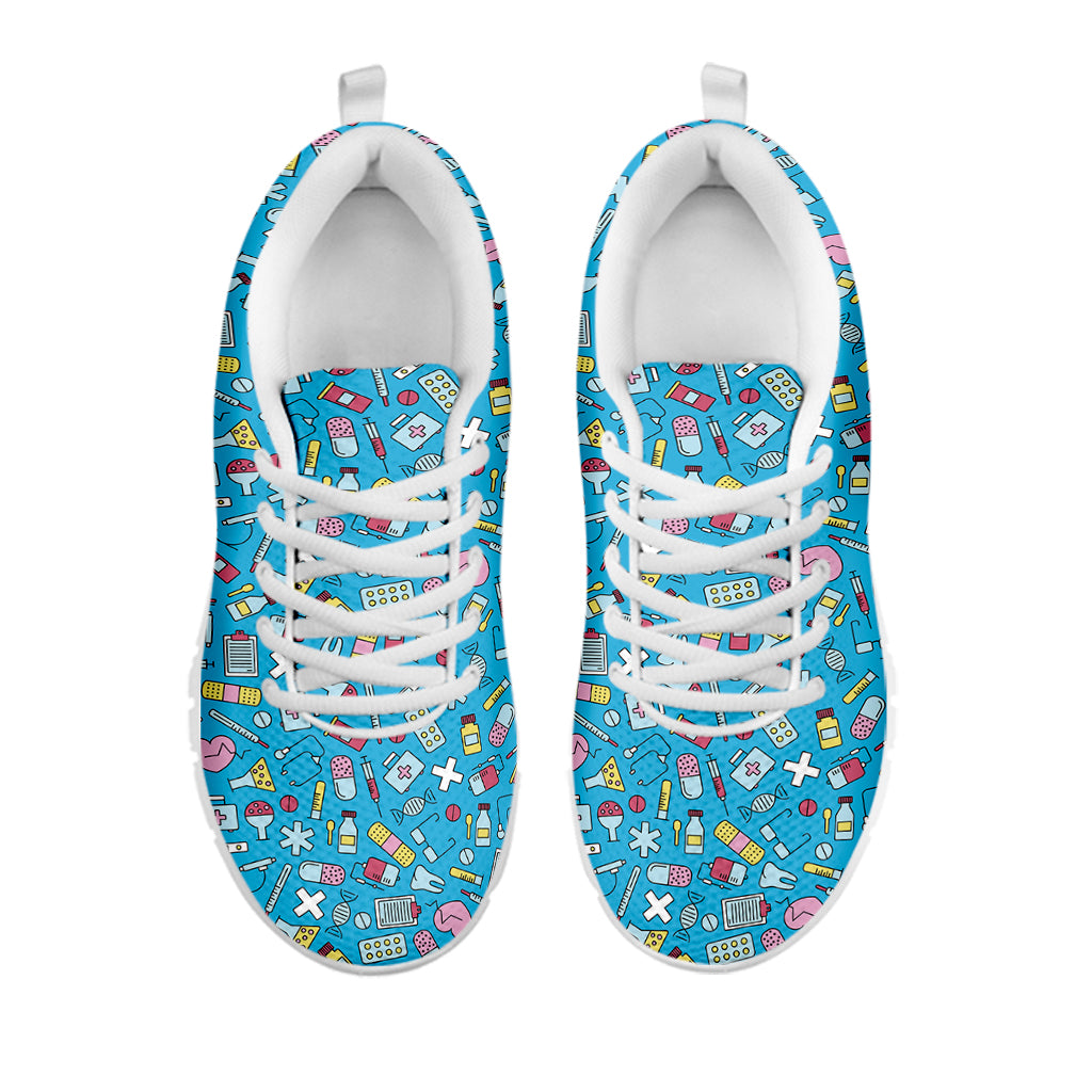 Cute Medical Pattern Print White Sneakers