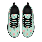 Cute Mermaid Pattern Print Black Sneakers