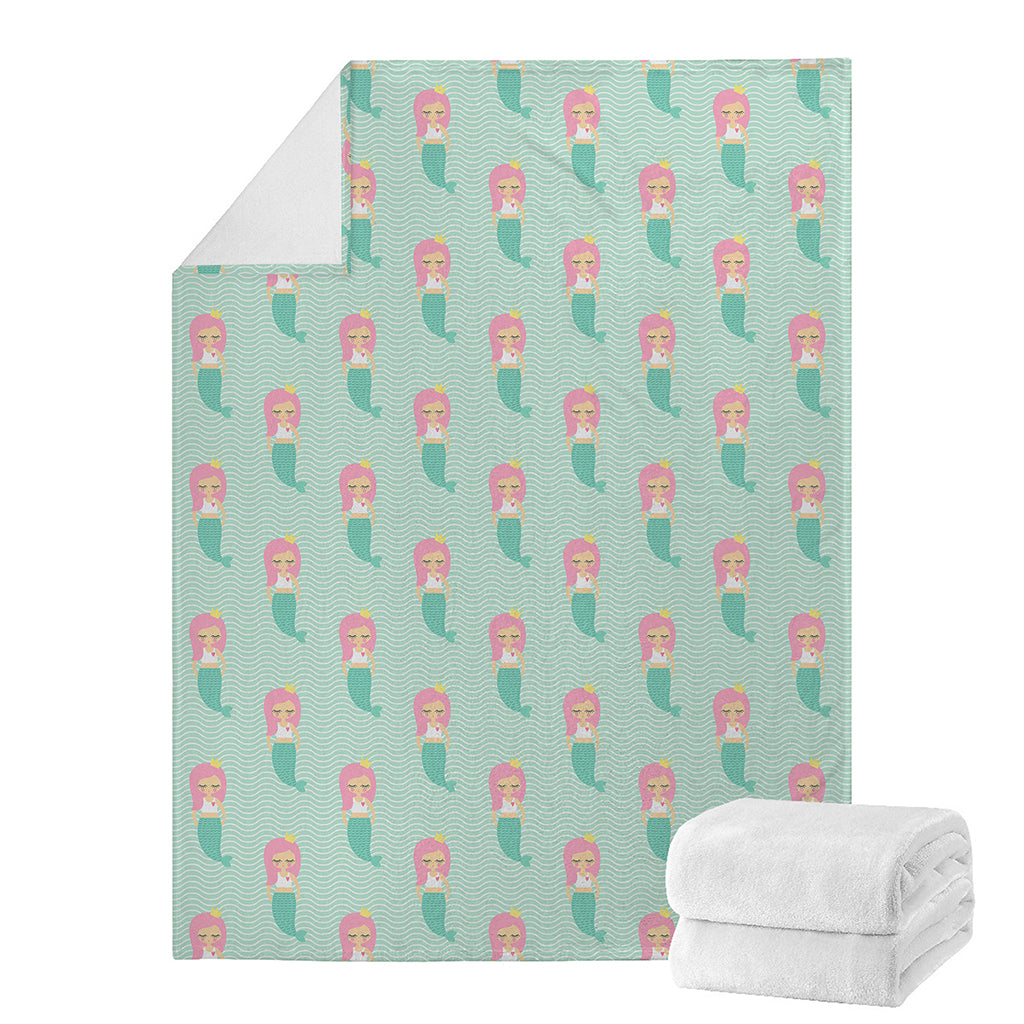 Cute Mermaid Pattern Print Blanket