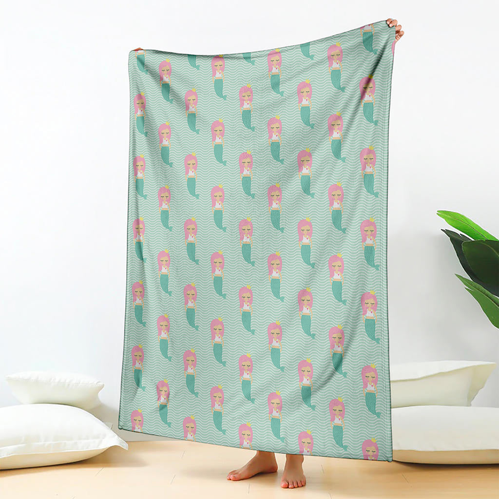 Cute Mermaid Pattern Print Blanket