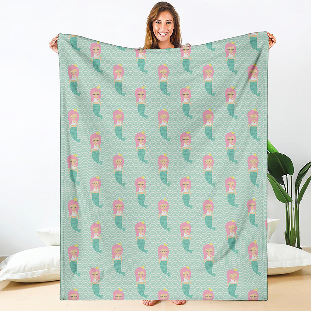 Cute Mermaid Pattern Print Blanket